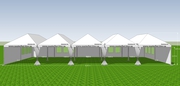 Аренда тентов, аренда шатров. Шатер 160 кв. м, 20х8 м.